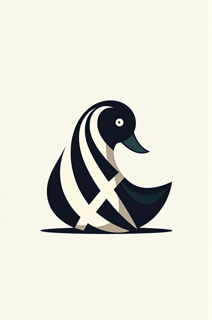 Logo with striped duck