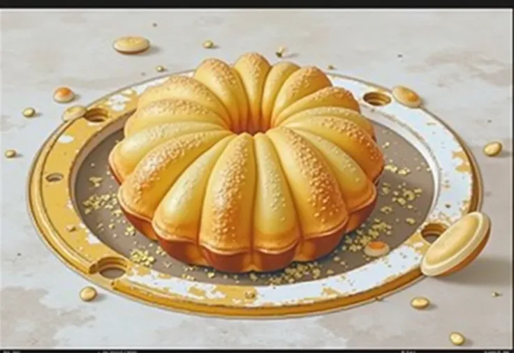  image of a pastry ( Brazilian food ) Coming out of the manhole 