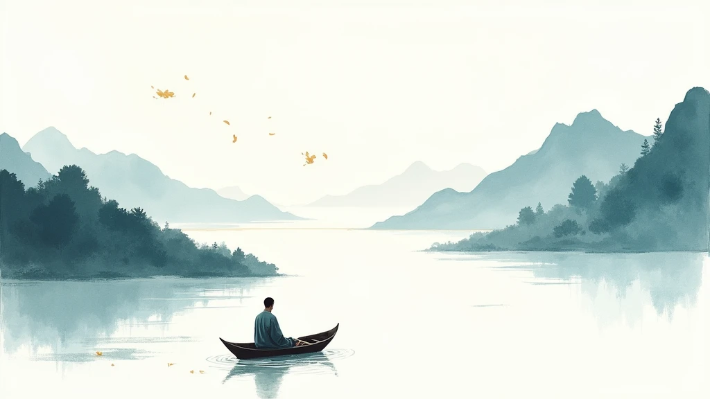 white background, ink painting, cyan montain, a man with a boat in the river, flowing lines, golden line, top view, the minimalist style, prints,4k, ultra detailed --ar 16:9 --v 6.0