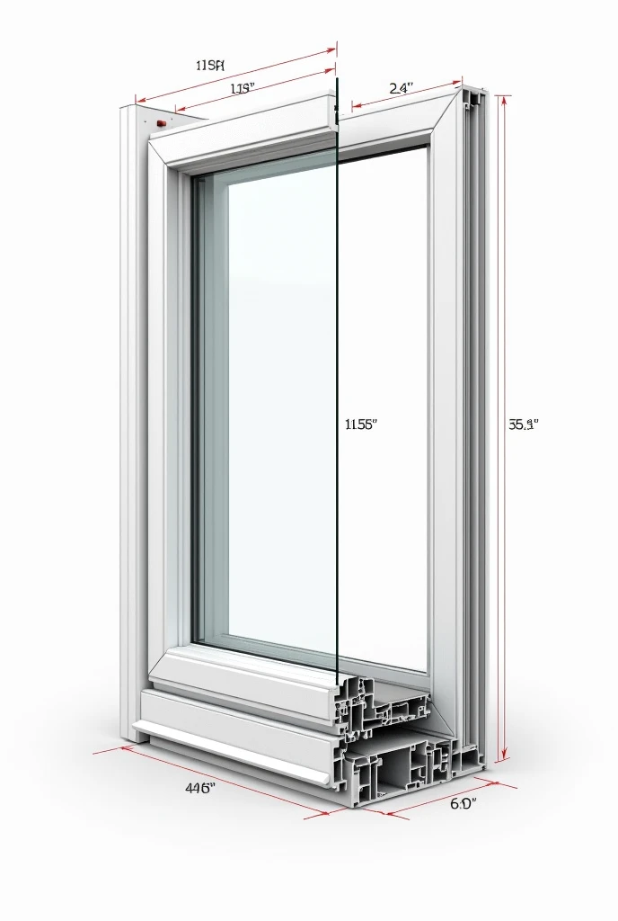 a technical drawing of a construction detail of a DVH PVC opening