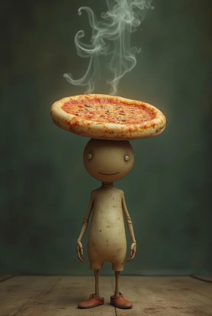 Pizza on man head