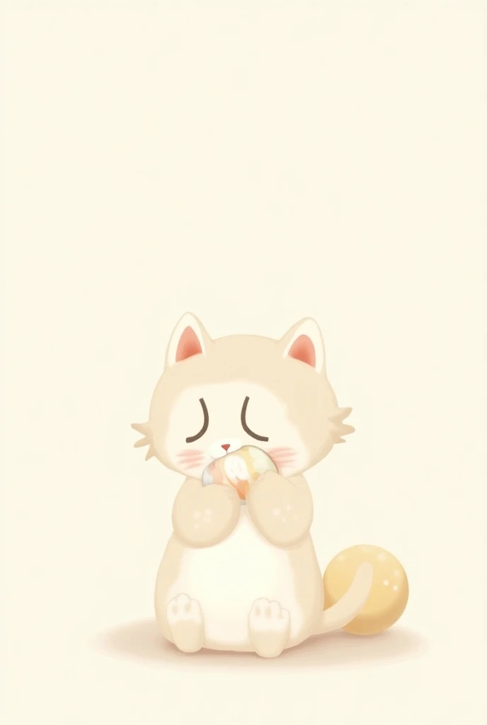 a cartoon cat eating a mochi , bottomless something simple other