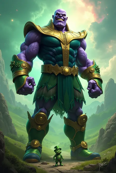 Thanos mixed with the green leprechaun 