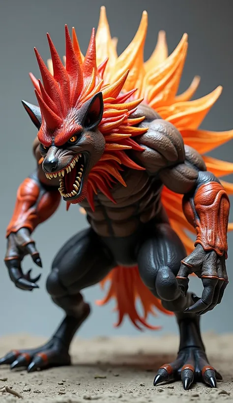  an ultra-realistic image of a hybrid creature that fuses
traits of an Angry Hybrid Rooster and an Angry Hybrid Dog,  forming a powerful 
Ferocious Beast . The creature has a muscular body  .