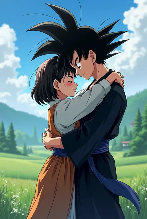 Goku Black and Milk Chichi hugging 