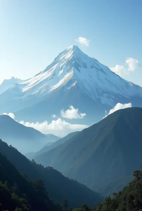 Create Mount Kinabalu Sabah covered in snow