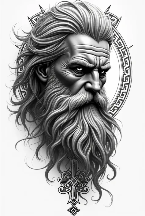 Nordic Zeus tattoo design for arm closure 
