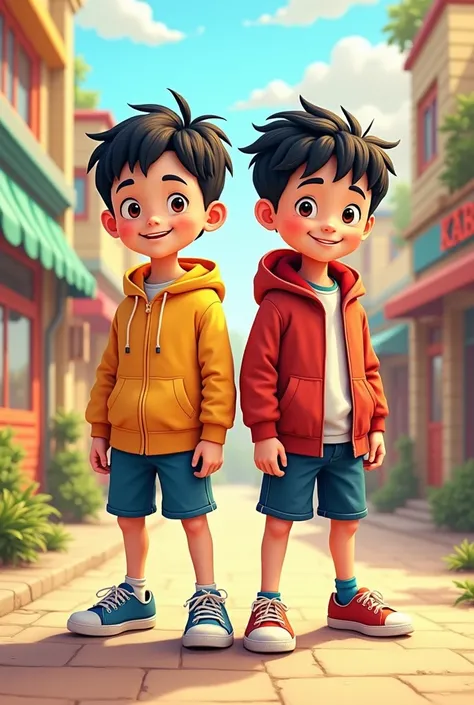 2 little brothers: Hong dan Wee.  They stood tall . 7 dan 8 tahun. comic 