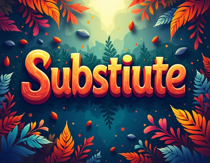 You can generate a background image that is a jungle of only color see with letters in light brown color that say SUBSTITUTE in the form of ROUNDED graffiti