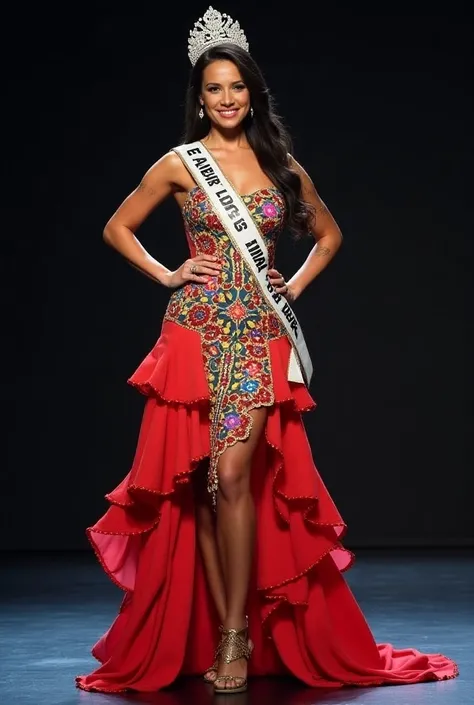 Create an improved typical costume from El Salvador for Miss Universe