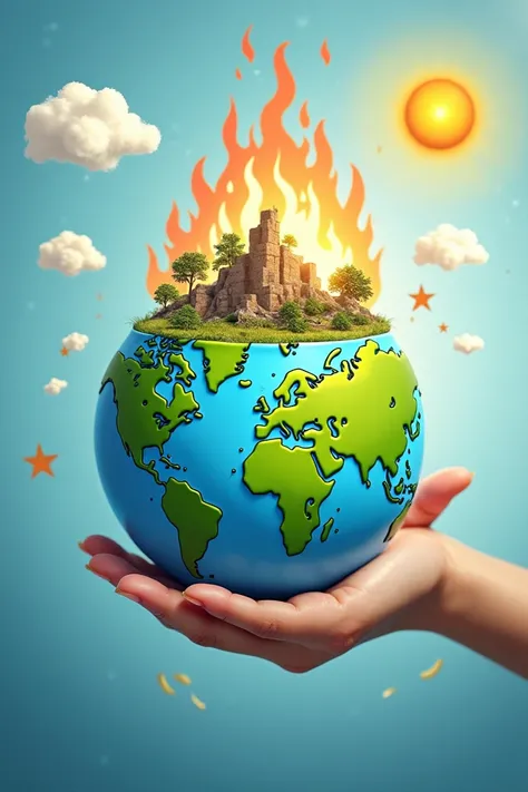 Create an image to show cause ,  effect and preventive measures for global warming 