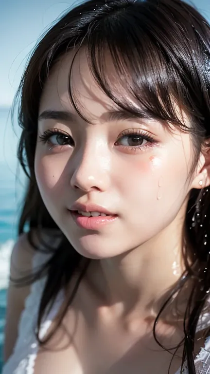  20 year old Japanese cute woman sexy angel、 black hair、 droopy bangs wave long hair 、Dark Eyes、 tall、Gloss Lip、Ample breasts、

1 woman、solo、 bust shot 、 super high image quality 、[Perfect Fingers:1.2]、[Perfect hands:1.2]、 8k octane, high definition model,...