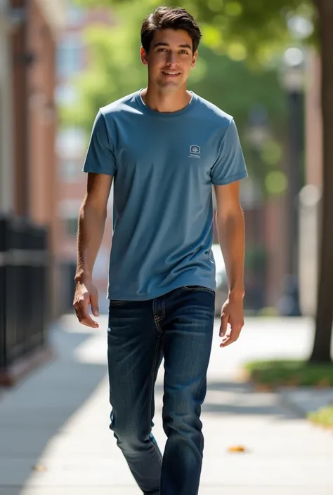 COLUMBIA SHORT SLEEVE SHIRT WITH JEAN PANTS IN DARK BLUE