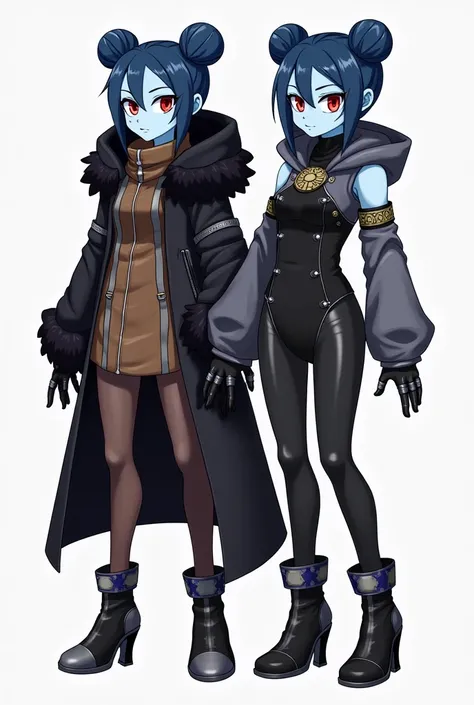 Sonic ocs is a  female with light navy-blue skin and steel-blue hair tied in two large buns, along with having distinctive red eyes. Like her fellow Warriors in Black, she hides her identity with a hooded black fur coat-like cloak, brown masked undershirt,...