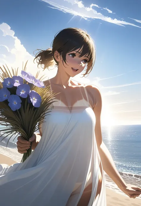 (masterpiece), ( Best Quality ), ( super detailed),( Best Shadow :0.4), (Best Illustration), (  extremely delicate and beautiful ), photorealistic,  Dramatic lighting ,  detailed , 1 Girl,  alone, (Shioi:1.5), (Shioichan:1.5), L word first,  radiant beach ...