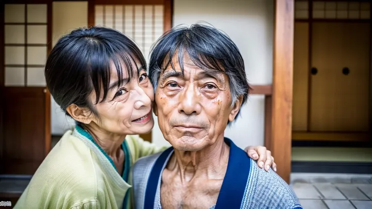  Japanese Male, 60-year-old man,(( girl)),(Grand),  has a Japanese face , looking at the camera and the  is crying,Wearing clothes,Inside the house, real,(( surrenders)),(( High Quality)),((32K)),(( fine skin )),(( Hi-Res)),((High Quality Photos))