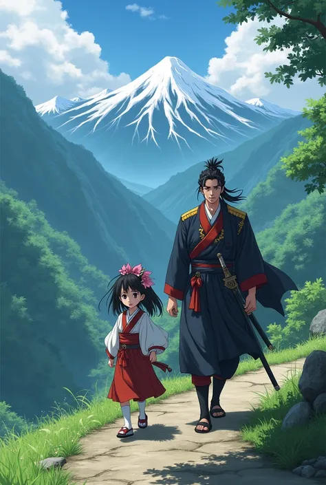 Tanjuro Walking With Nezuko