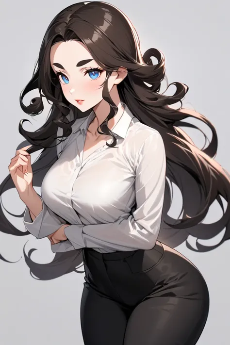  This beautiful teacher wears a simple and elegant white shirt，With black slim trousers, Showing off her tall figure and graceful curves. Her long hair, Slightly curly,  emits a light fragrance .  Her eyes are exquisite  , Her eyes are bright and lively,  ...