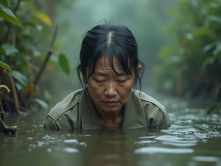 Picture an embarrassed middle-aged Korean woman who cant break up because her lower body is in a swamp 