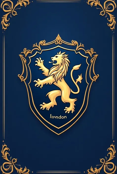  Create a shield for my team with the name of London football club. The mascot is a lion the colors are blue and gold . Put the name London Football on the shield. Create a soccer uniform with this London slave shield on it