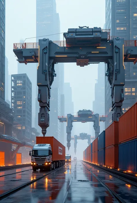 Futuristic container loading and unloading port