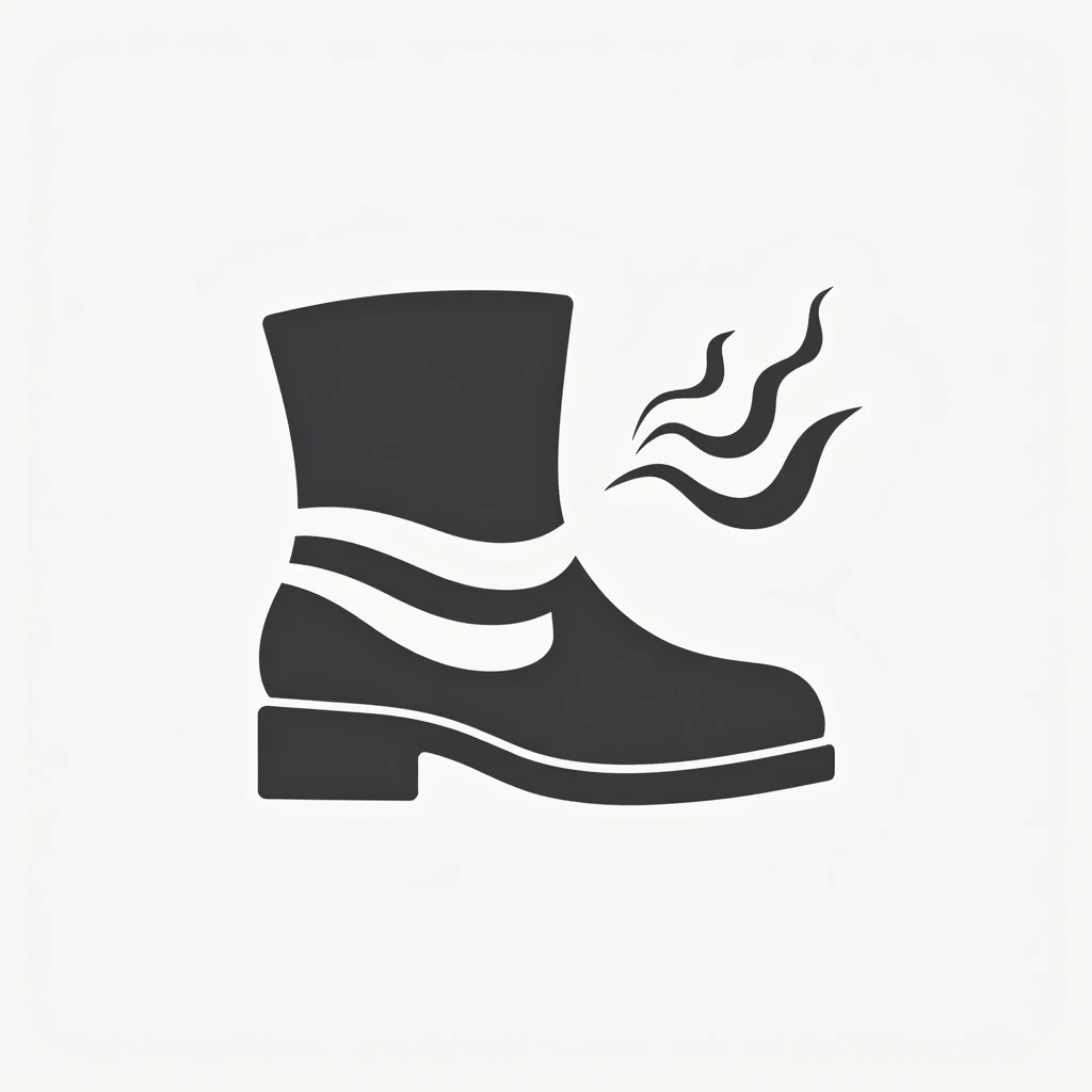 
black and white basic icon, boot and wind together