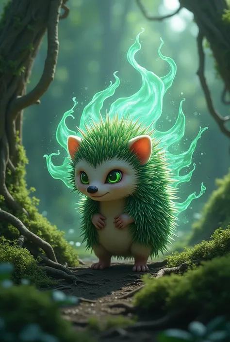 Draw a hedgehog with pulla and thorns type magic 