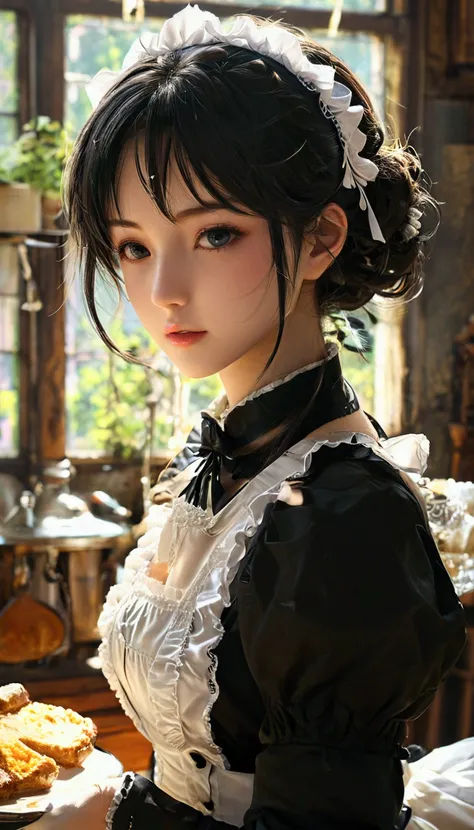 masterpiece,  best quality,  HIGH DETAILS,  Ultra High Definition、 realistic anime style 。Maid