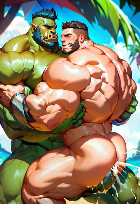 a muscular bearded and tatooed full desnudo cowboy fucked by big muscled orc, 2 niños, sexo anal, sexo gay, desnudo