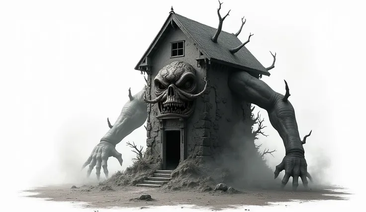 make a image of house head and please dont add any background make it scary monster type
but png character