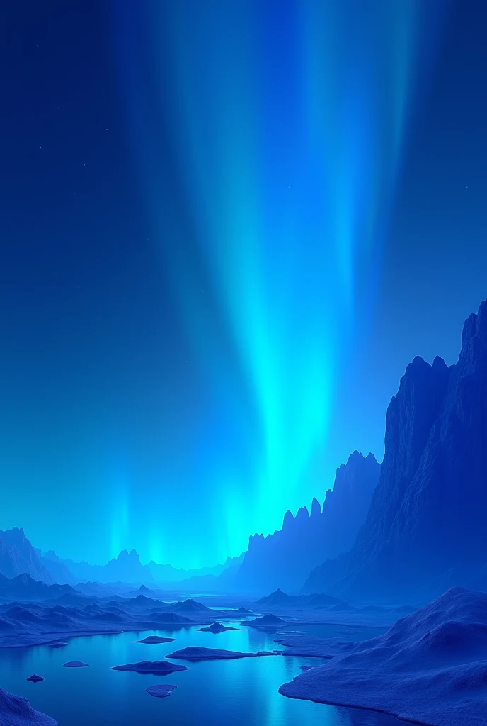 The background is a gradient of deep blues, creating a dynamic, energetic atmosphere