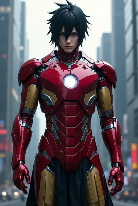 sasuke uchiha on Ironman outfit