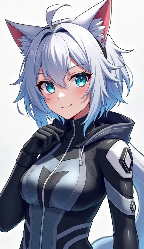  Imagine an anime girl inspired by the Renault Sandero GT : She has vibrant white hair,  reflecting the color of the car ,  and bright blue eyes that resemble headlights ,  besides having an ear The wolfs tail is also a wolfs tail . Her style is sporty ,  ...