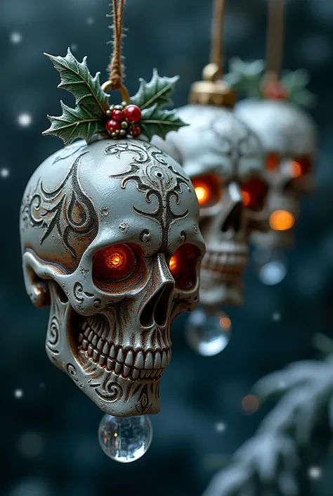 Christmas skull ornaments