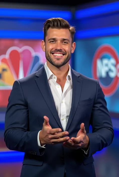 CUTE BOY  BODYBUILDER NEWS REPORTER 
