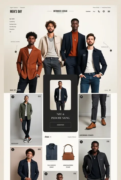 I want to create a design for an e-commerce platform on "International Mens Day" with a modern design and modern colors.