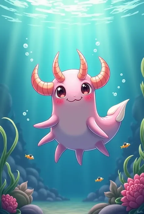 devil sea slug  version in anime style cute 