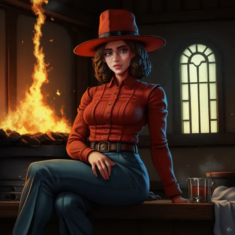 Kamala Harris in a big red hat, sitting in a burning white house, furiously typing Everything is fine, detailed portrait, hyper realistic, 8K, HDR, dramatic lighting, cinematic, dark and moody atmosphere, vibrant colors, photorealistic, masterpiece, ultra-...