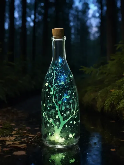 「 The environment must be calm and full of natural details {x} The bottle must maintain a unique and elegant shape {x} Use the reference for the glass water bottle I created Is,  Remains slightly curved and wider than normal .  Edit the image so that the c...