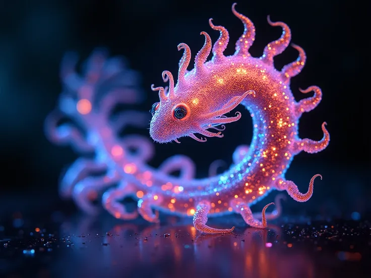 A dazzlingly shimmering sonic symbiote radiates bioluminescent hues, embodying a captivating blend of enchantment and vibrancy its luminescent tendrils pulsate with vivid colors, while its ethereal form undulates gracefully. by alex1shved This mesmerizing ...