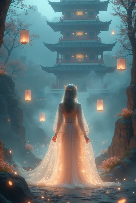 Lantern beauty and pagoda without human

