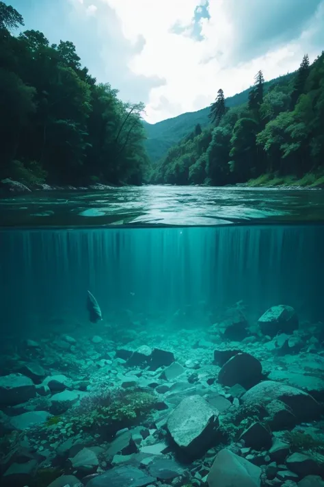 Photo of river underwater