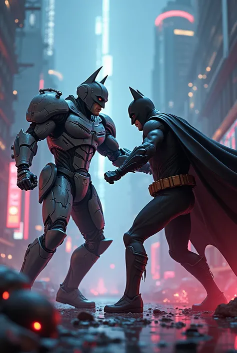 Shurokhan fights with Batman in the future 