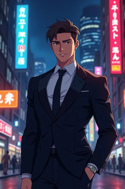 A handsome mafia anime pic