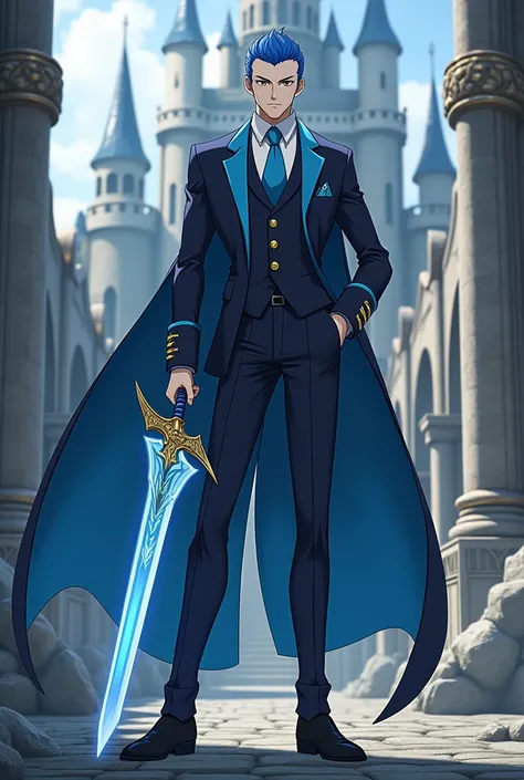 Rimuru tempest attitude human form with his dragonic sword from tensura 