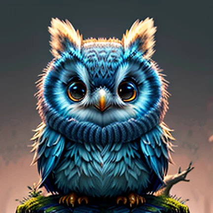   best image quality、" -inspired ultra-detailed concept art、Create a cute owl masterpiece. Use your imagination", （）,  high details, In 8K、  best image quality、Jump Up、Is magic 、Lightning magic in the background