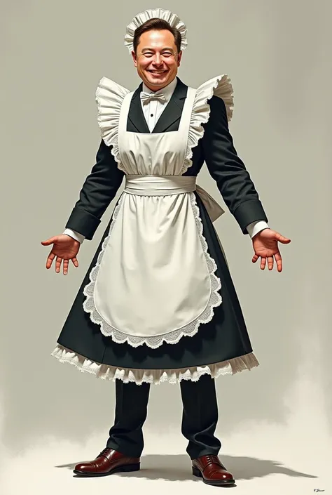 Elon Musk Elon Musk Elon Musk in a maids suit