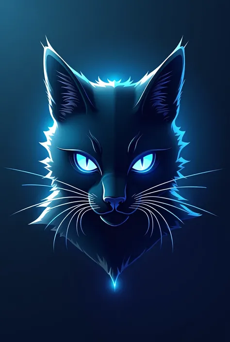 BLUE AND WHITE EYE 
CAT LOGO FOR GAMINF 