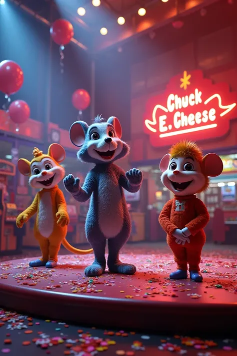 Studio C Chuck E. Cheese animtronic stage