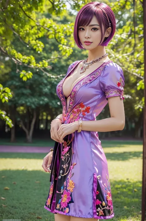 (masterpiece:1.4), (best quality:1.4), ultra high res, ultra high resolution, ((detailed facial features)), HDR, (realistic, photorealistic, photo-realistic:1.37), full body Esbian, sexy Thai model, (-anime), only 1 model, vivid colors, ((vivid colors mult...